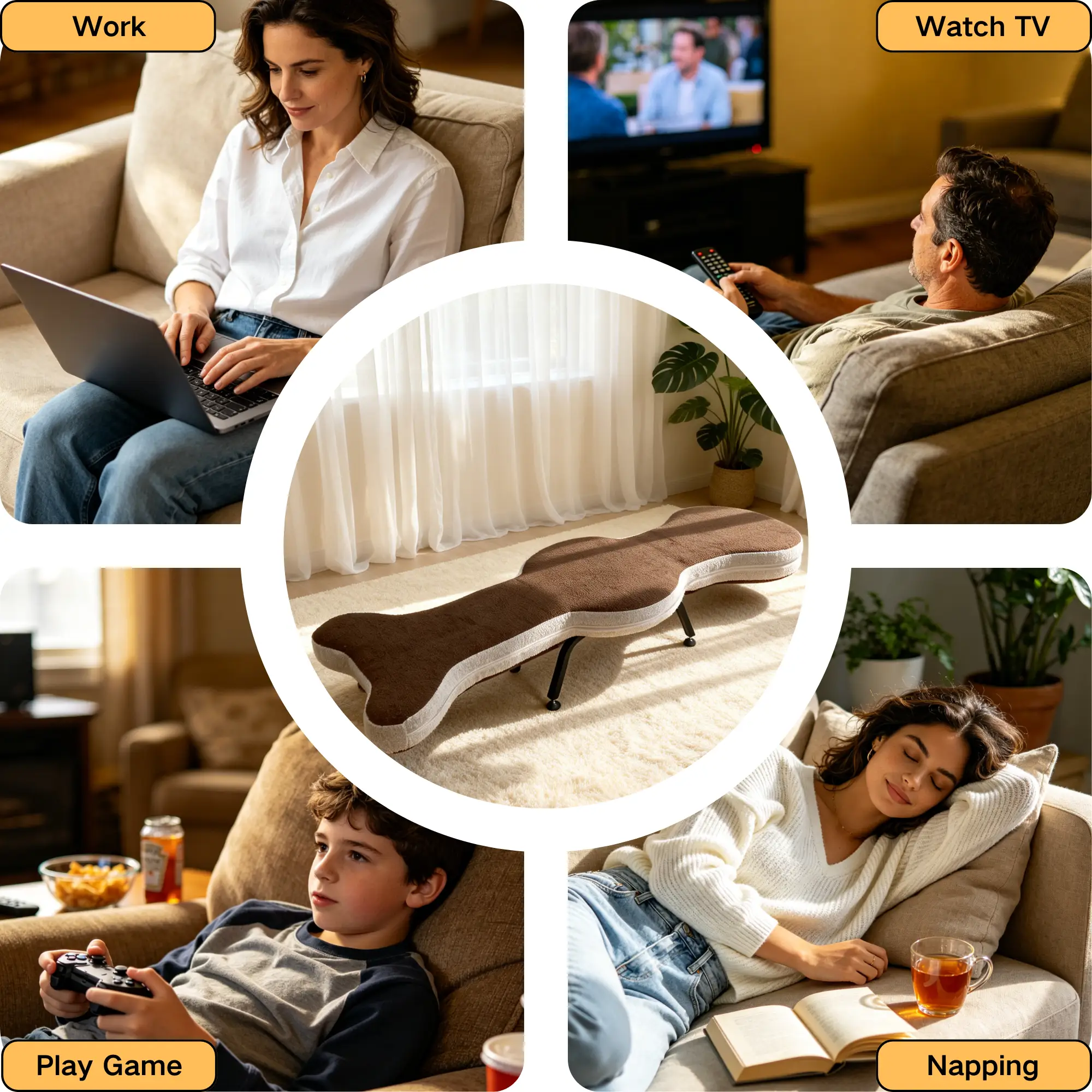 Multi-Functional Foldable Lazy Sofa Chair by HouseOfZazla
