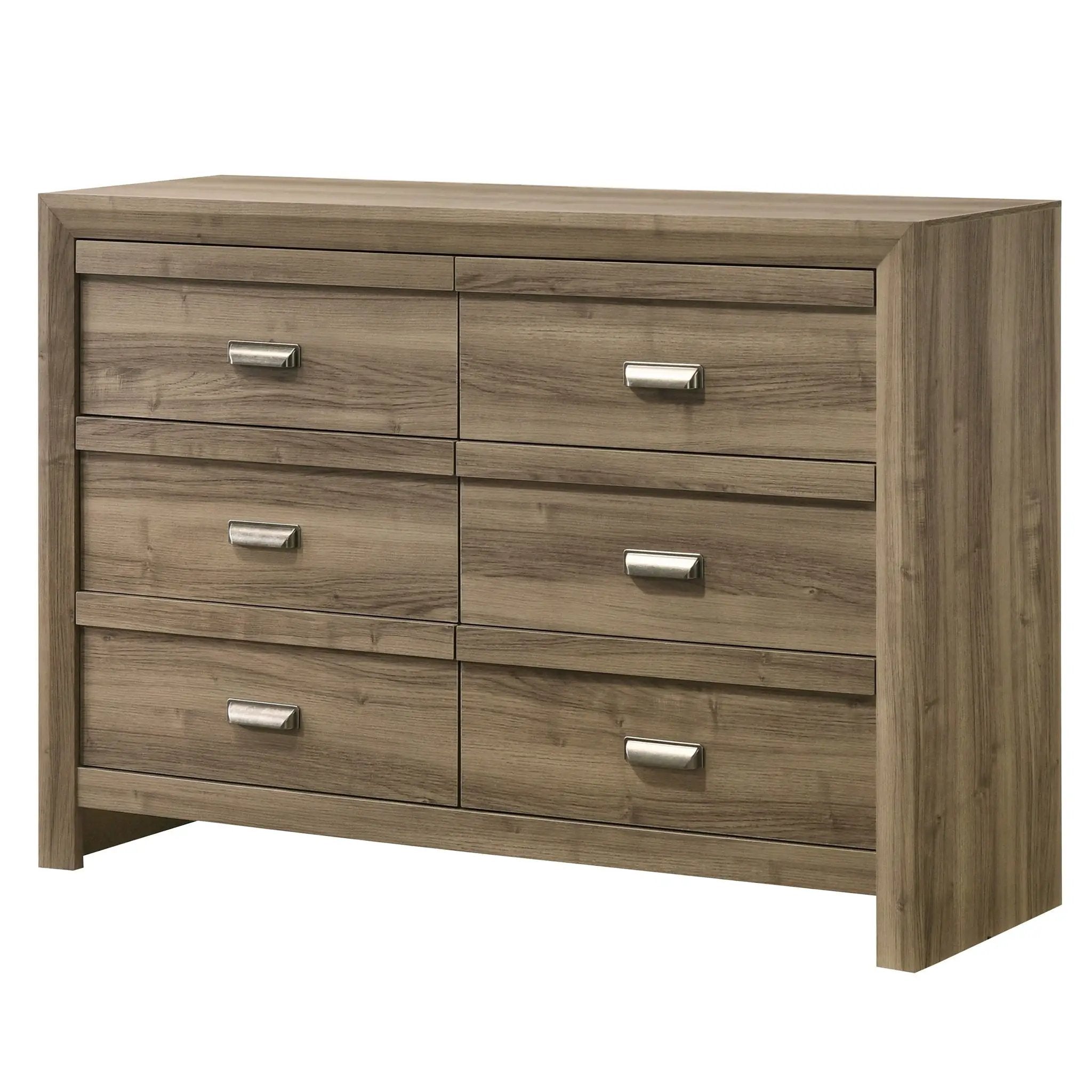 6 Drawers Storage Dresser, Bedroom Furniture - Light Brown by Unique Piece Furniture