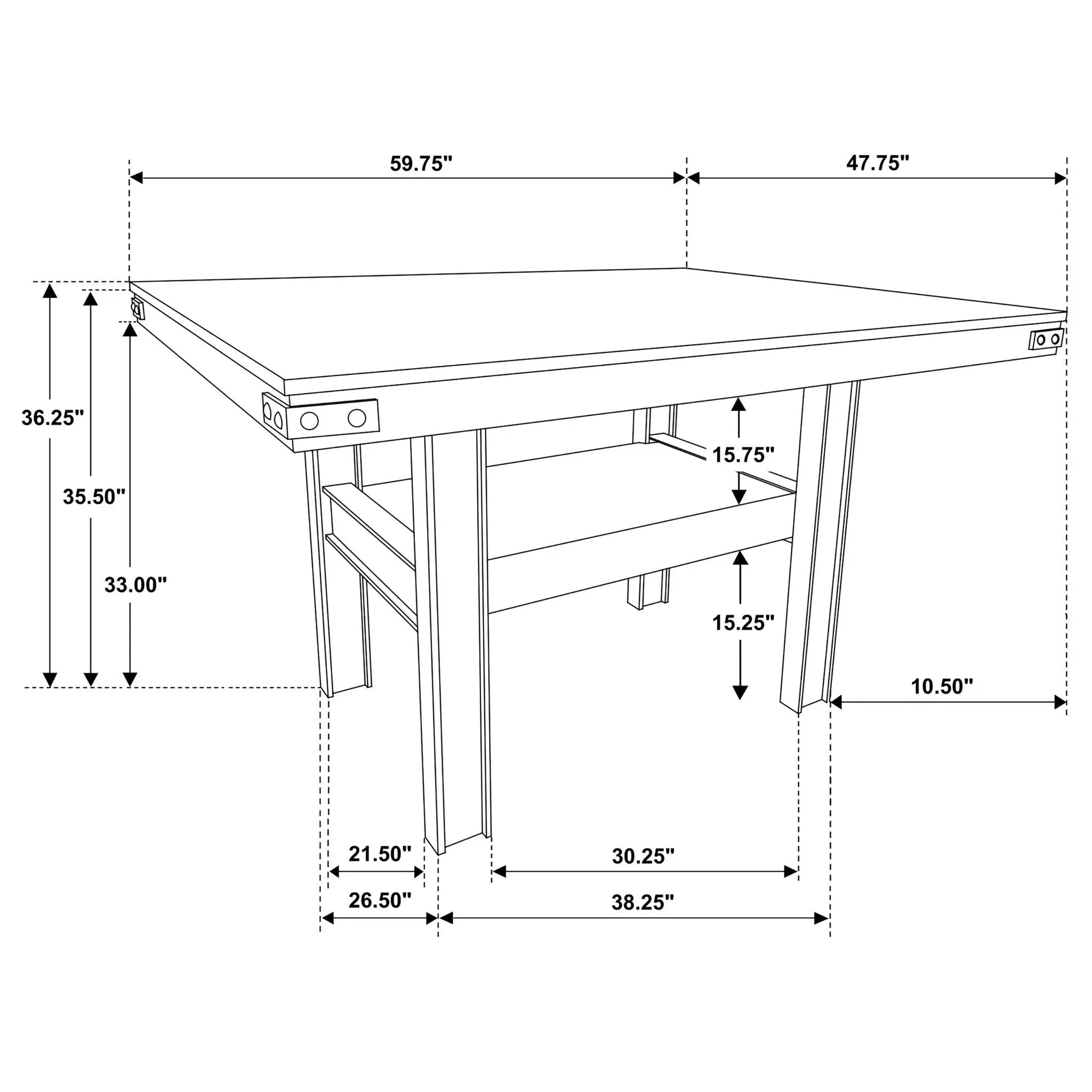 Walden - Counter Height Dining Table - Oak by HouseOfZazla