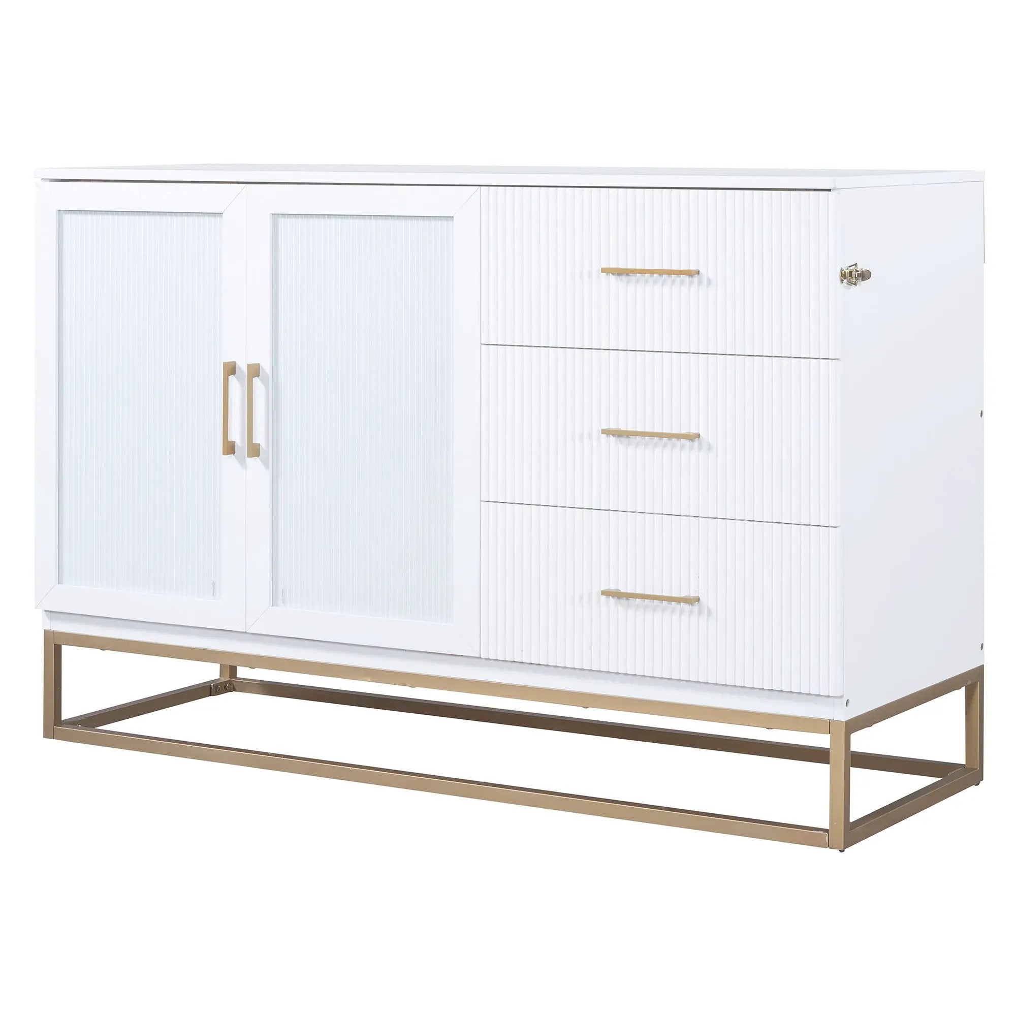 Murphy Bed With Frosted Glass Doors Design, Fake Drawers, Metal Legs by HouseOfZazla