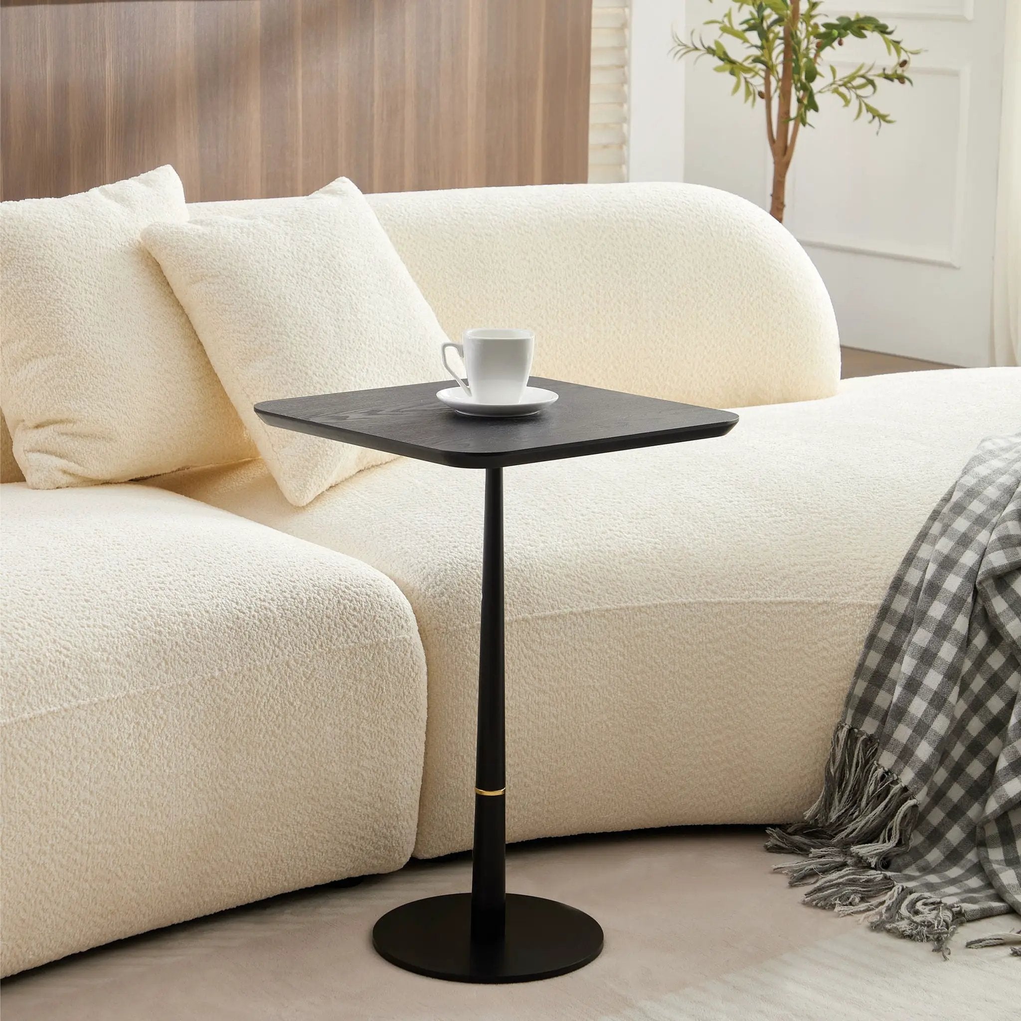 Modern Square Coffee Table And Computer Desk - Black / Gold by HouseOfZazla