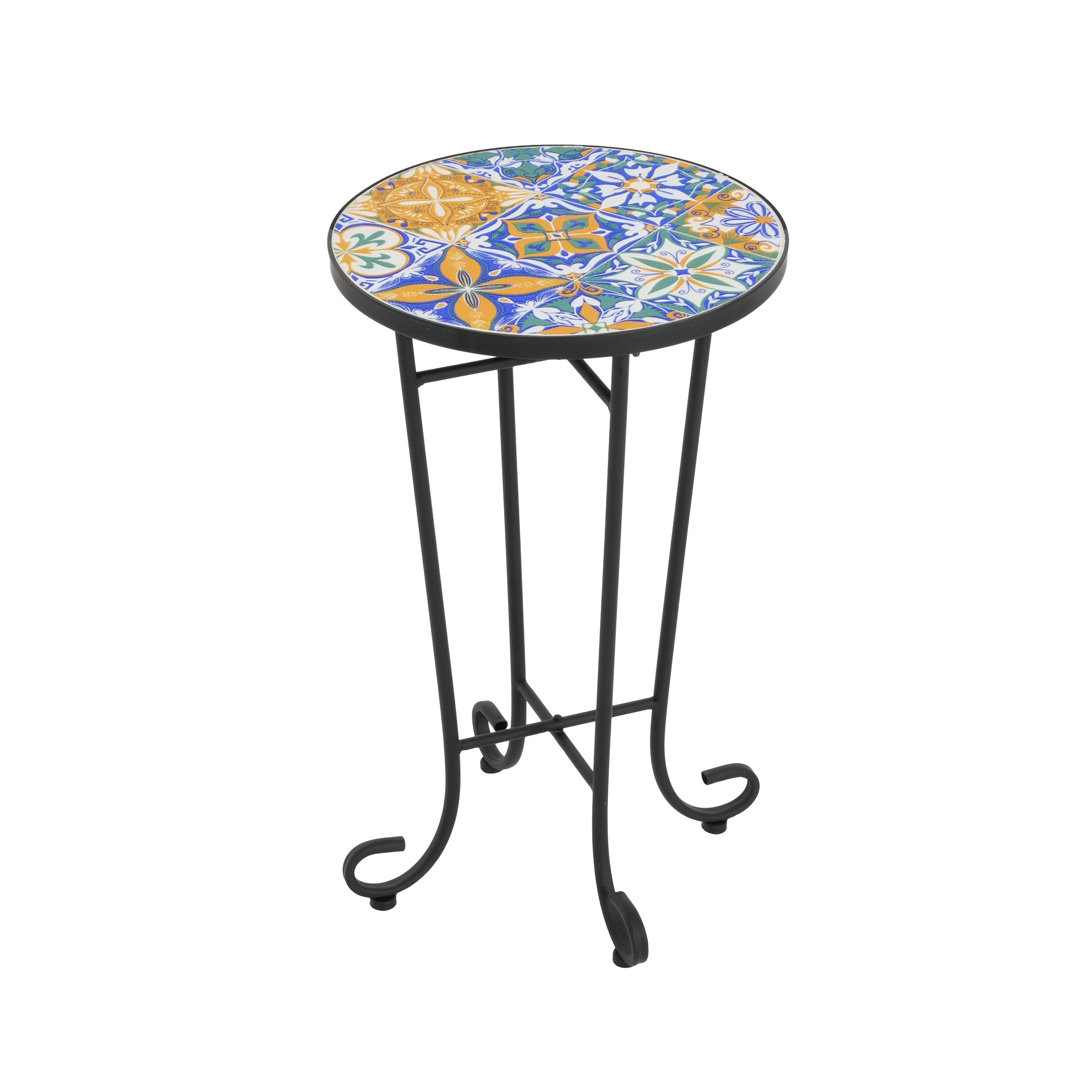 Patio Side Table, Colorful + Black by HouseOfZazla