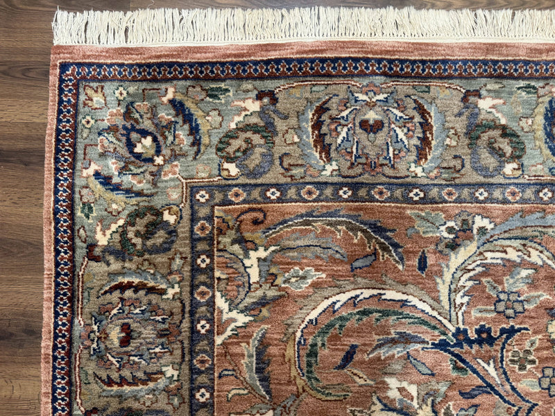 Indo Persian Mahal Rug 8x10, Traditional Wool Oriental Carpet, Pink by Jewel Rugs