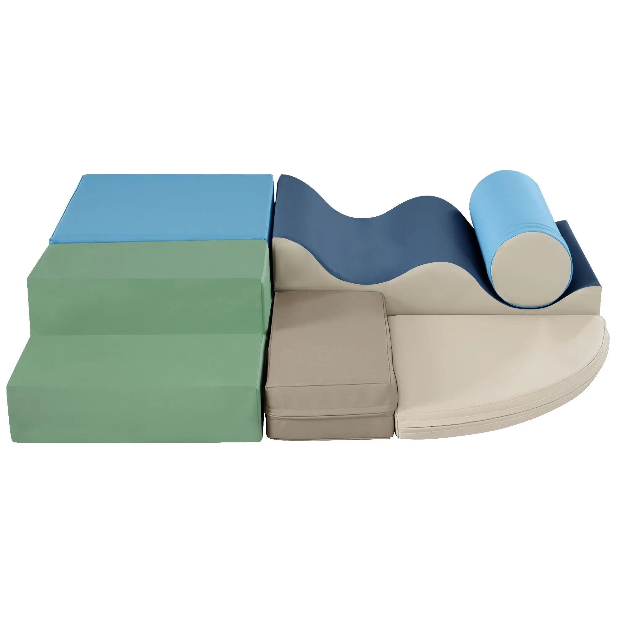 Soft Climb And Crawl Foam Playset 6 In 1, Soft Play Equipment Climb And Crawl Playground For Kids, Kids Crawling And Climbing Indoor Active Play Structure - Colorful by HouseOfZazla