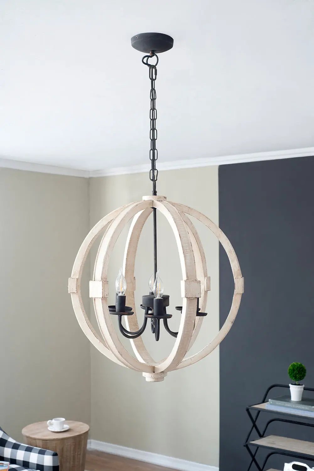 Chandelier, Hanging Light Fixture With Adjustable Chain For Kitchen, Bulb Not Included by HouseOfZazla