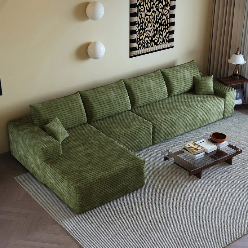135" Cloud Sectional Couch with L-Shape Chaise by HouseOfZazla