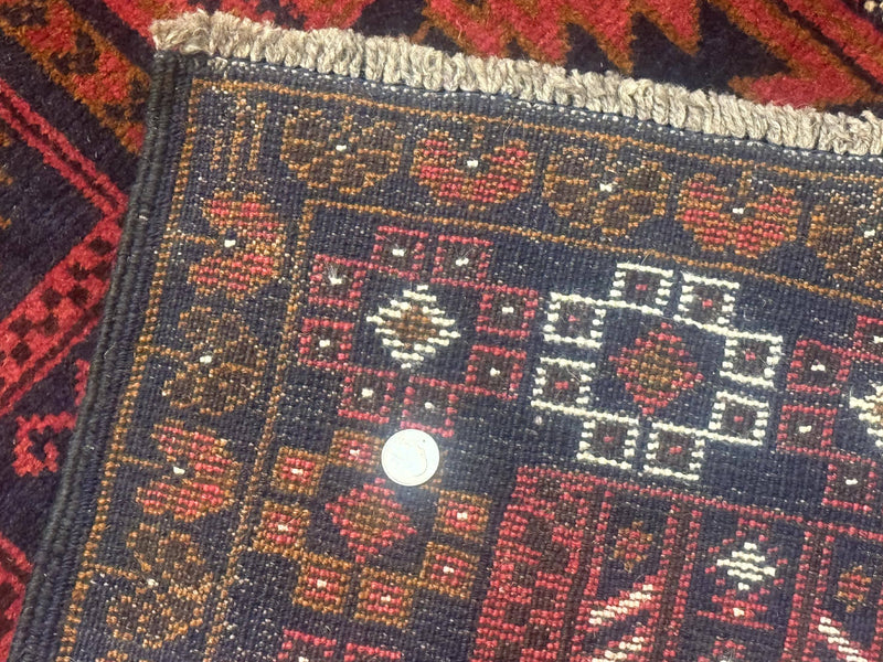 Afghan Rug 3x7, Balouch Carpet, Tribal Rug, Red, New by Jewel Rugs