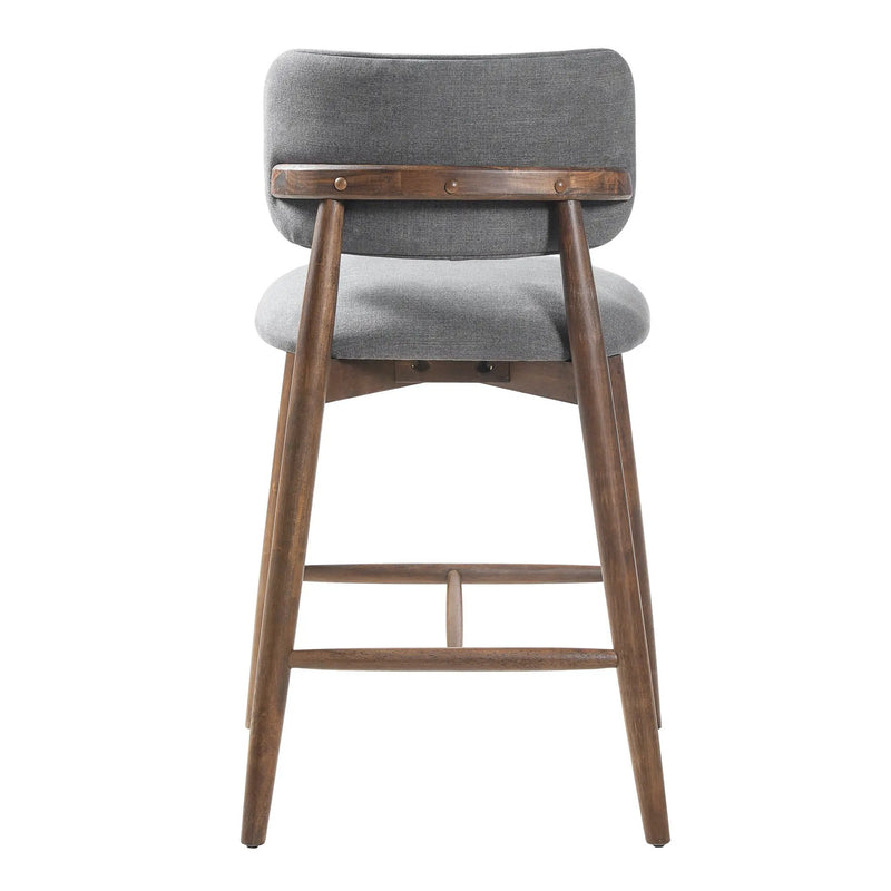 25.7 Inch Seat Height Fabric & Rubberwood Bar Stool by HouseOfZazla