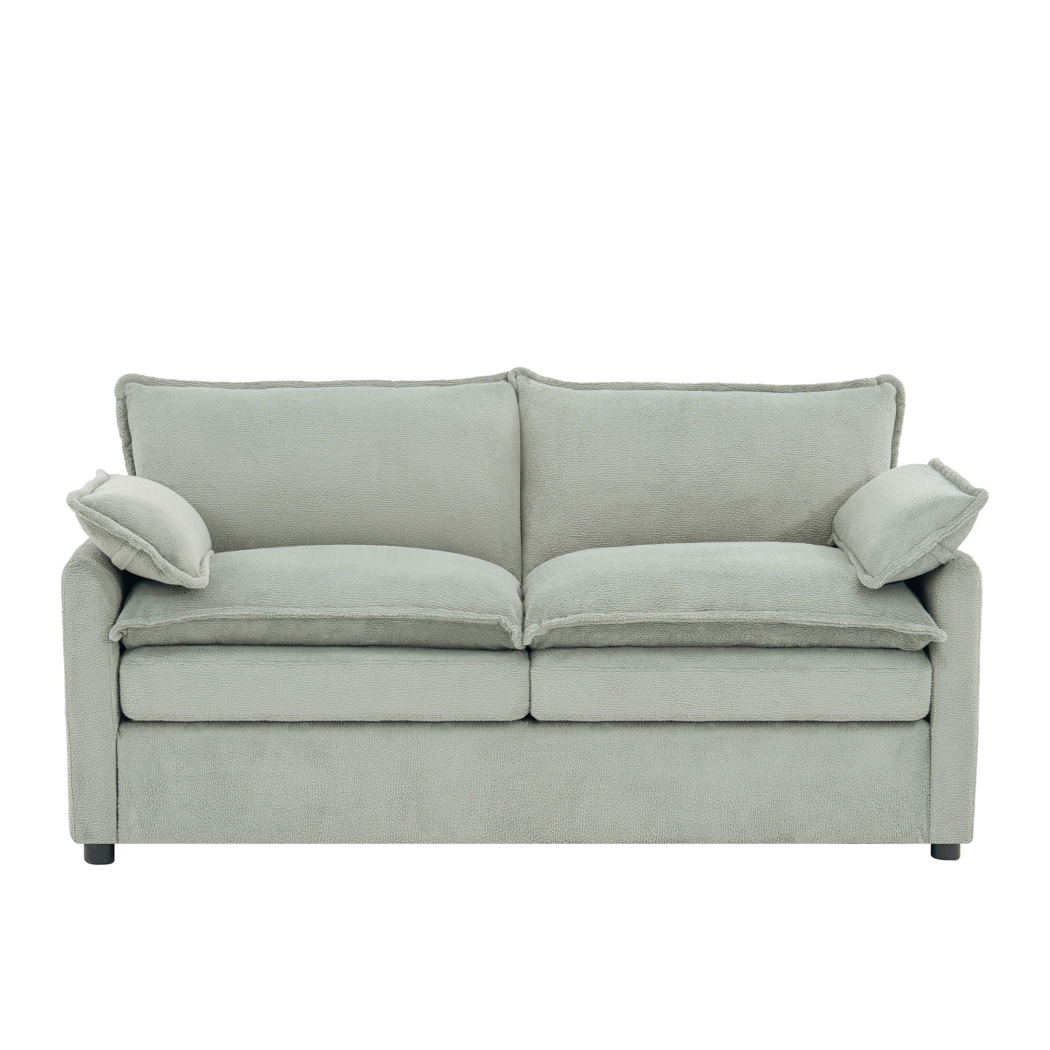 Modern Loveseat Sofa, Upholstered Couch With Side Storage Pockets by HouseOfZazla