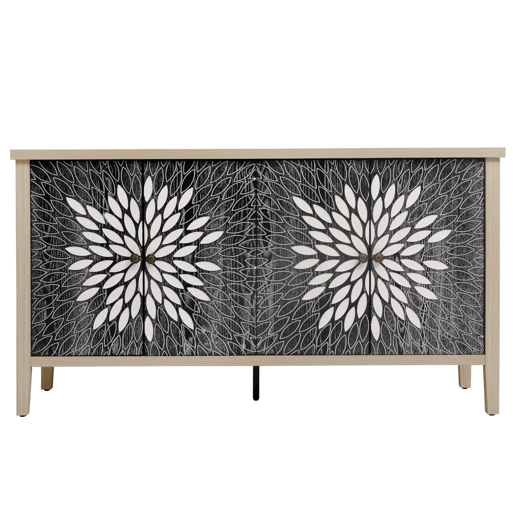 Modern Storage Cabinet With 4 Doors & Adjustable Shelves by HouseOfZazla