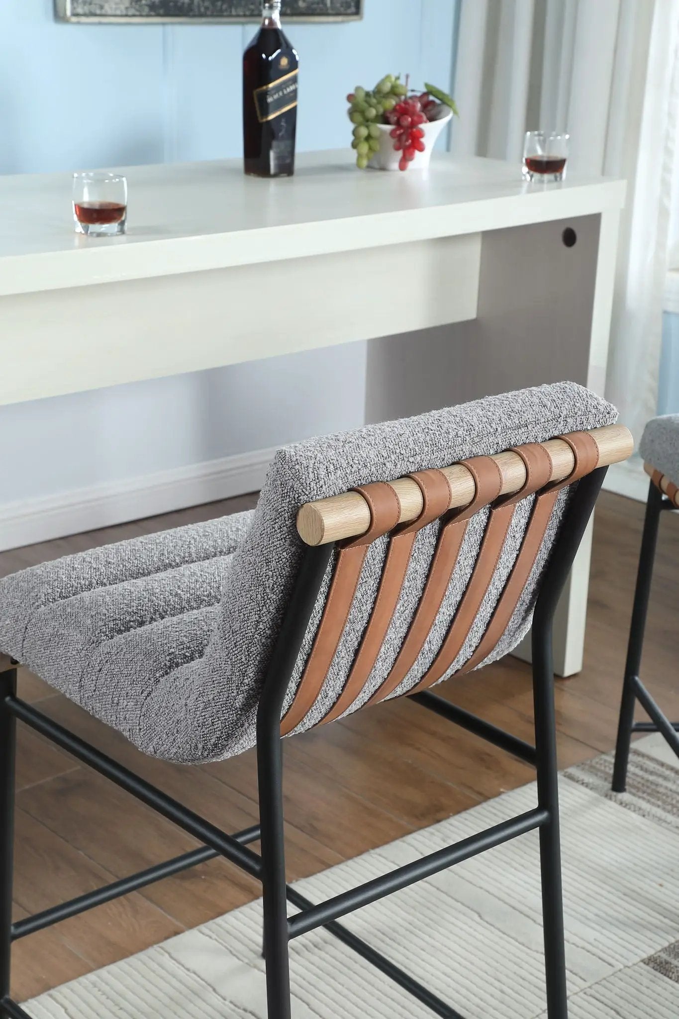 Lahni - 17" Boucle Fabric Counter Height Chair by HouseOfZazla
