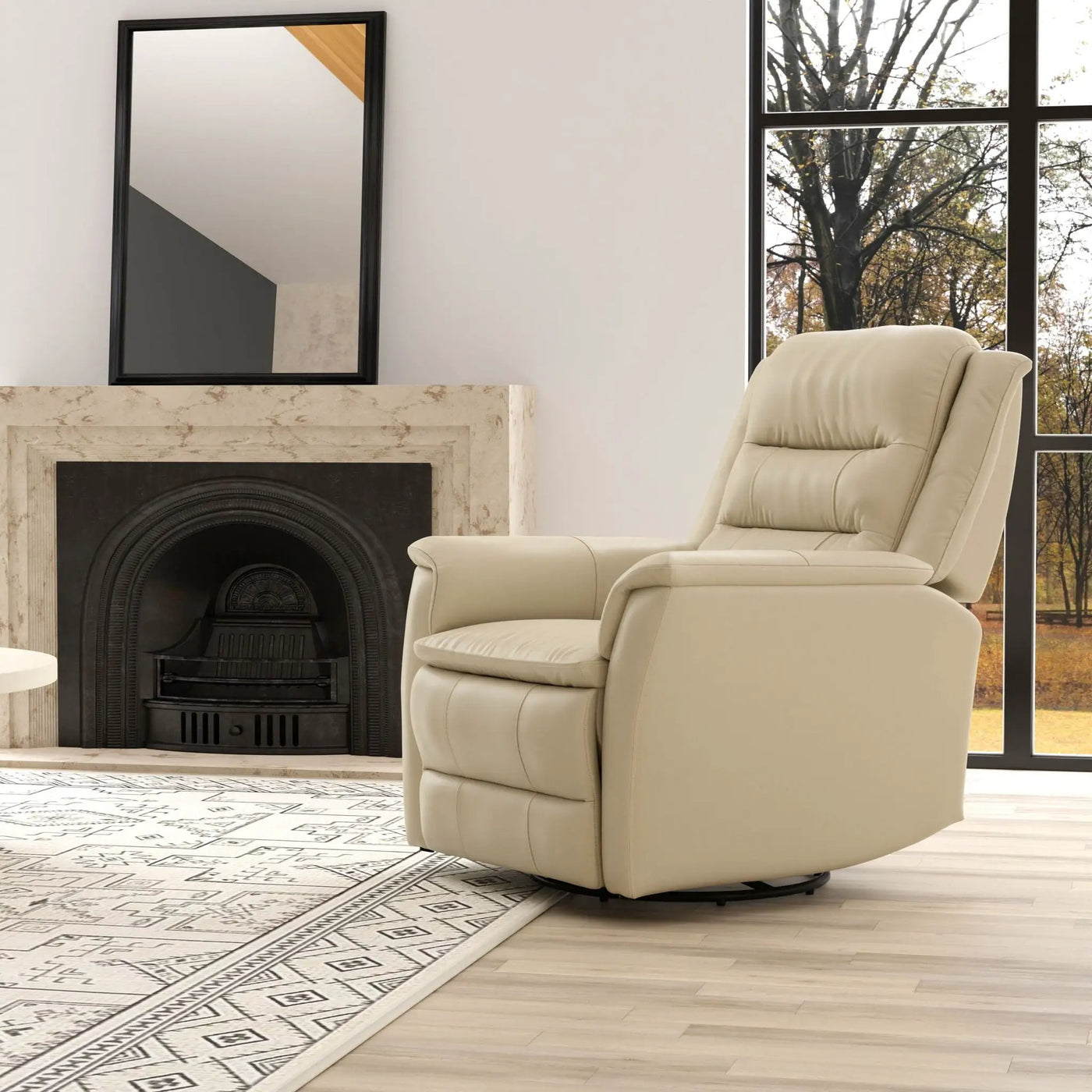 Swivel Recliner With Manual Adjustable Footrest by Unique Piece Furniture