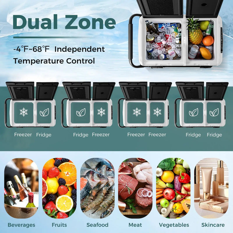 64QT Portable Compressor Fridge Freezer for Vehicles Camping Travel Truck RV Boat by DirectDeals