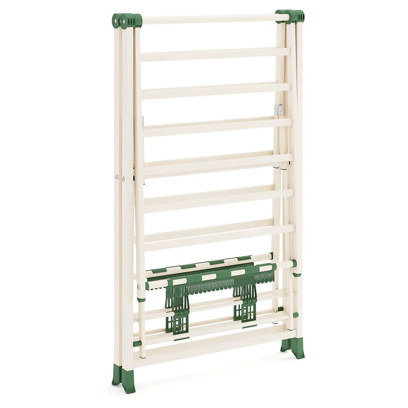 64 Inches Clothes Drying Rack with Height Adjustable Wings by DirectDeals