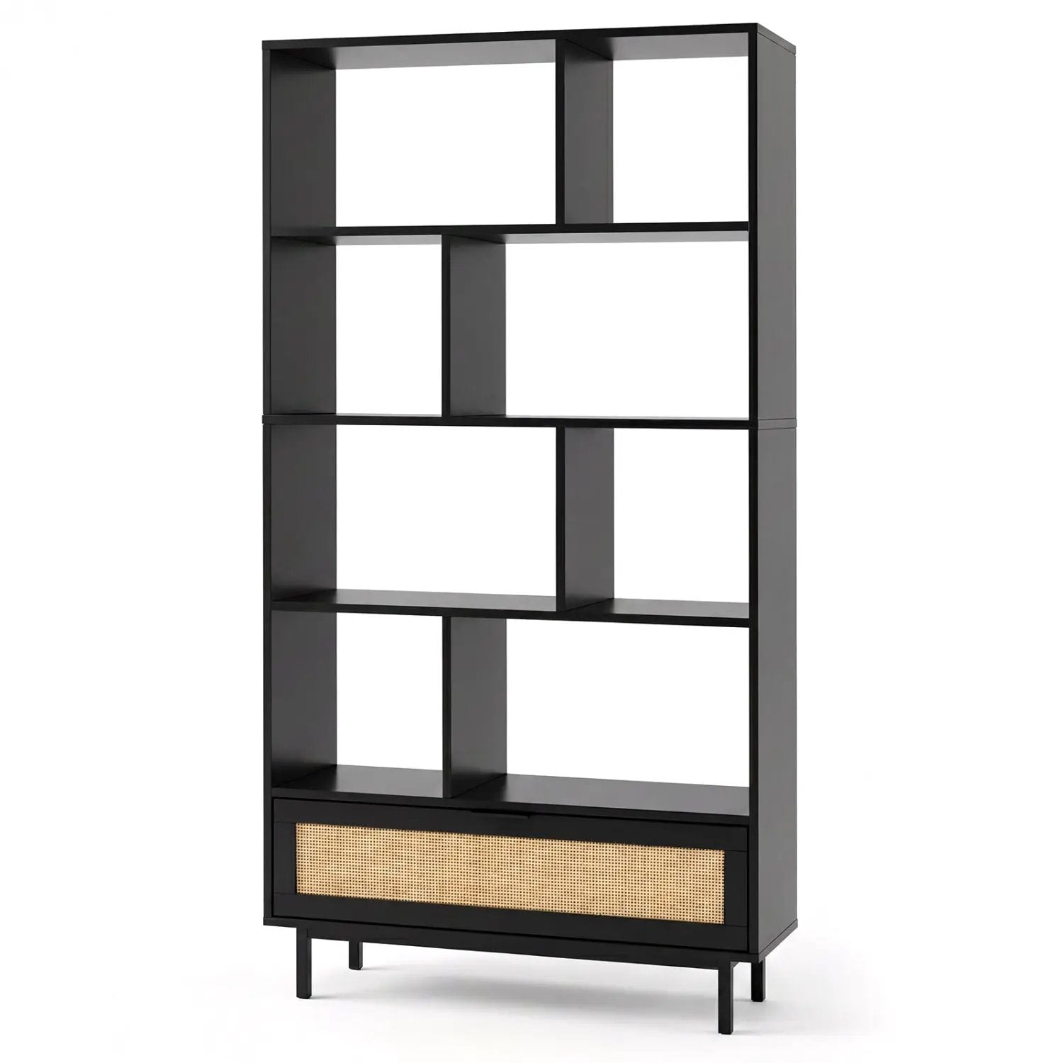 64-Inch Tall Wooden Bookcase with 8 Cubes and Drawer by DirectDeals