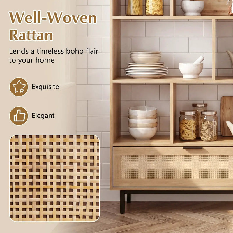 64-Inch Tall Wooden Bookcase with 8 Cubes and Drawer by DirectDeals