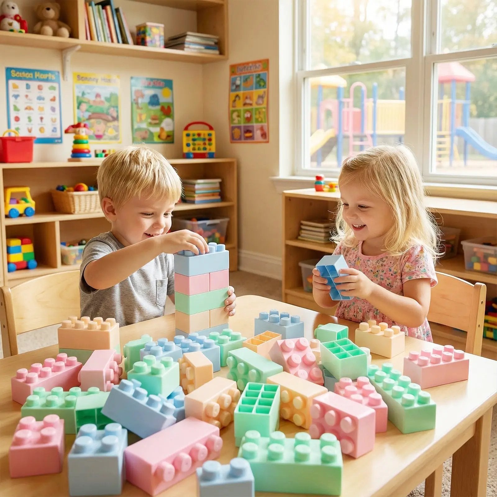 64 pcs Building Blocks for Toddlers Educational Toy by DirectDeals
