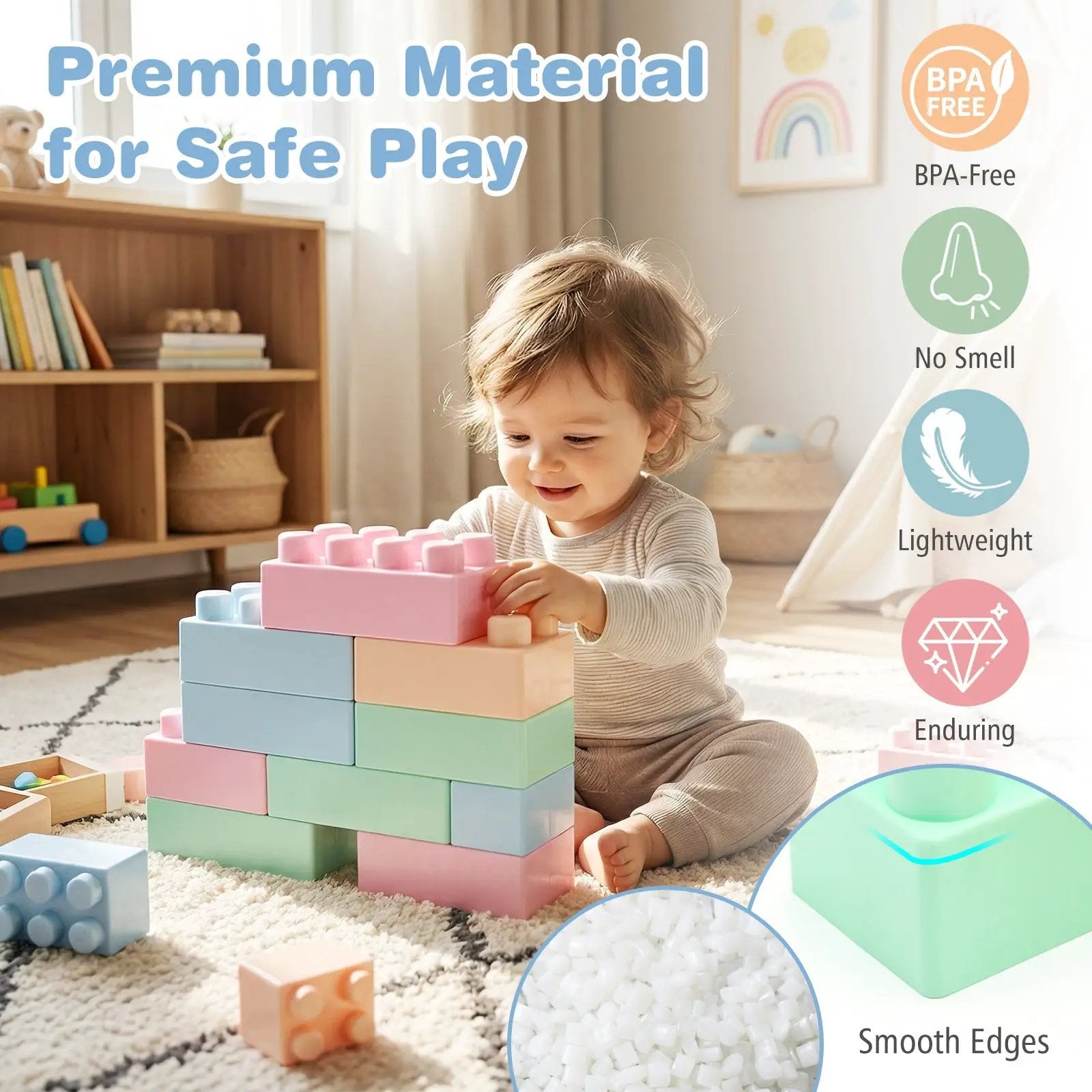 64 pcs Building Blocks for Toddlers Educational Toy by DirectDeals