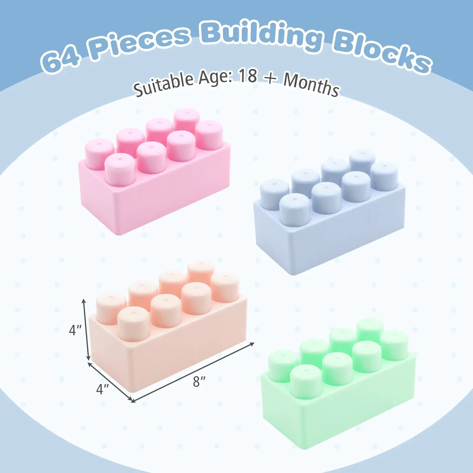 64 pcs Building Blocks for Toddlers Educational Toy by DirectDeals