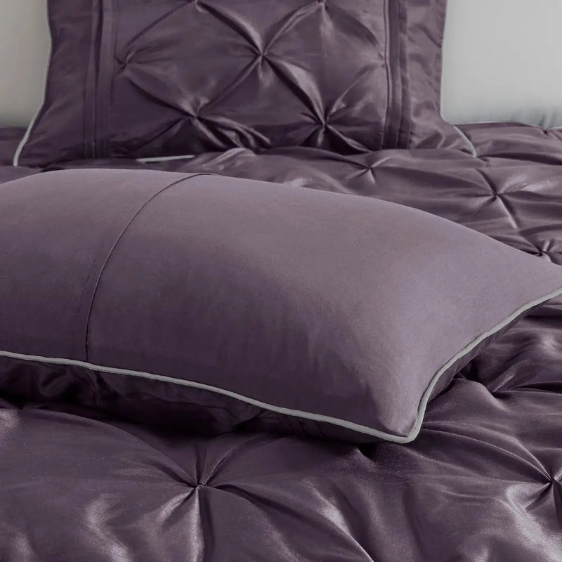 7 Piece Tufted Comforter Set Plum King by HouseOfZazla