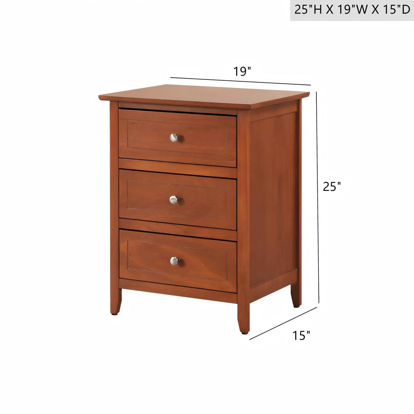 Daniel - 3 Drawer Nightstand by HouseOfZazla