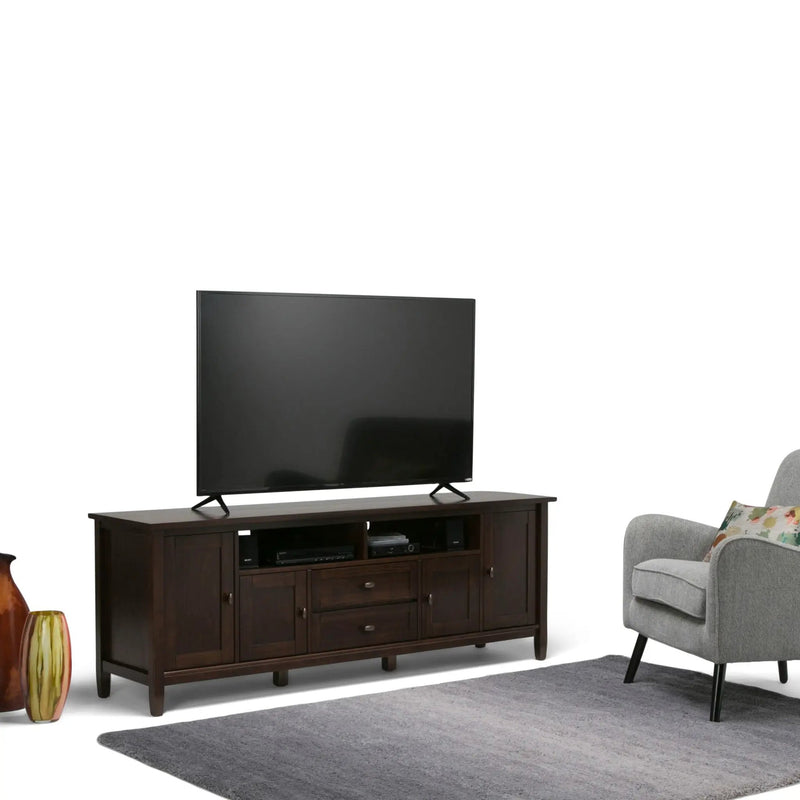 Warm Shaker - TV Media Stand Handcrafted - Tobacco Brown by HouseOfZazla