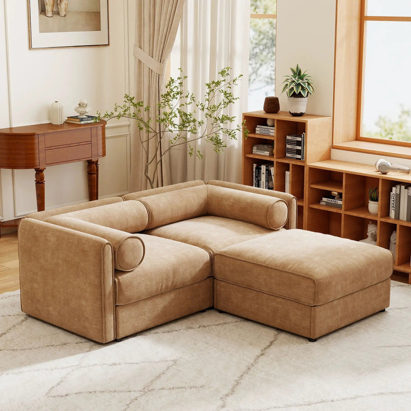 Contemporary Elegant Sofa With Storage And Ottoman by HouseOfZazla