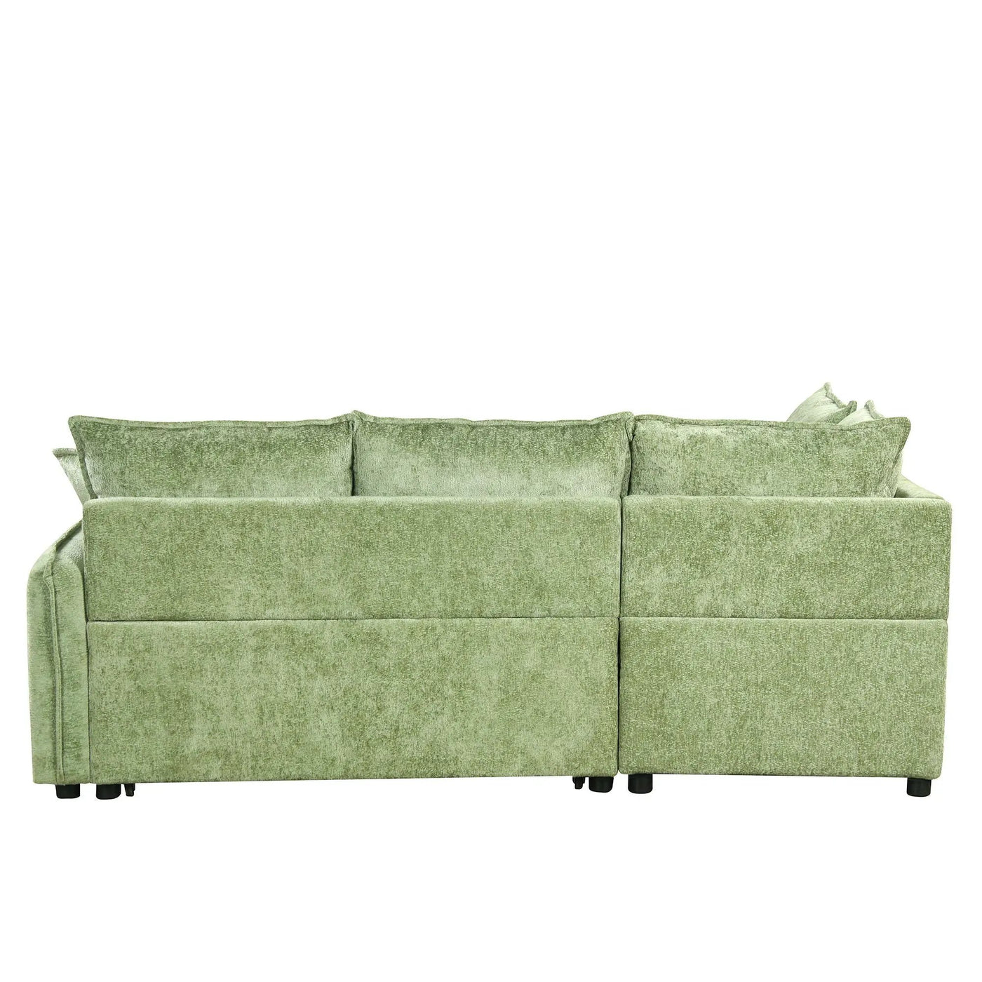 Convertible Sofa Bed Sectional Sofa Sleeper L-Shaped Sofa With A Storage Ottoman, Two Pillows, Two Power Sockets And Two USB Ports For Living Room by HouseOfZazla