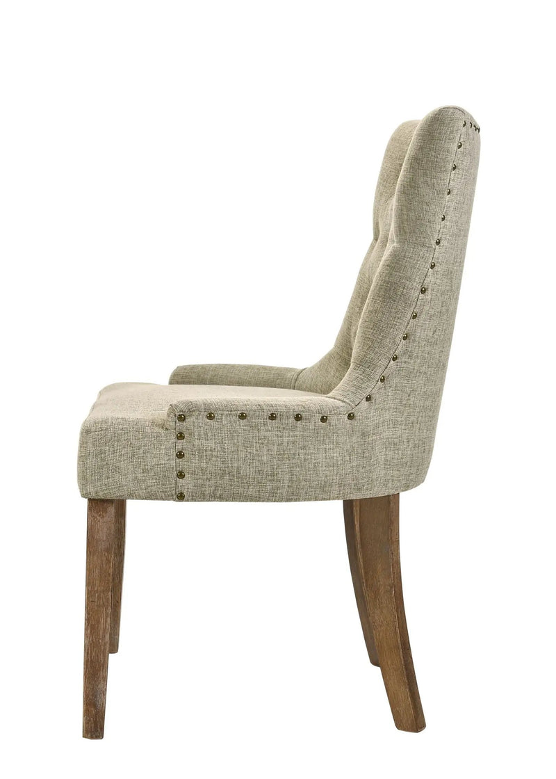 Yotam Side Chair (Set of 2) - Beige / Oak by HouseOfZazla