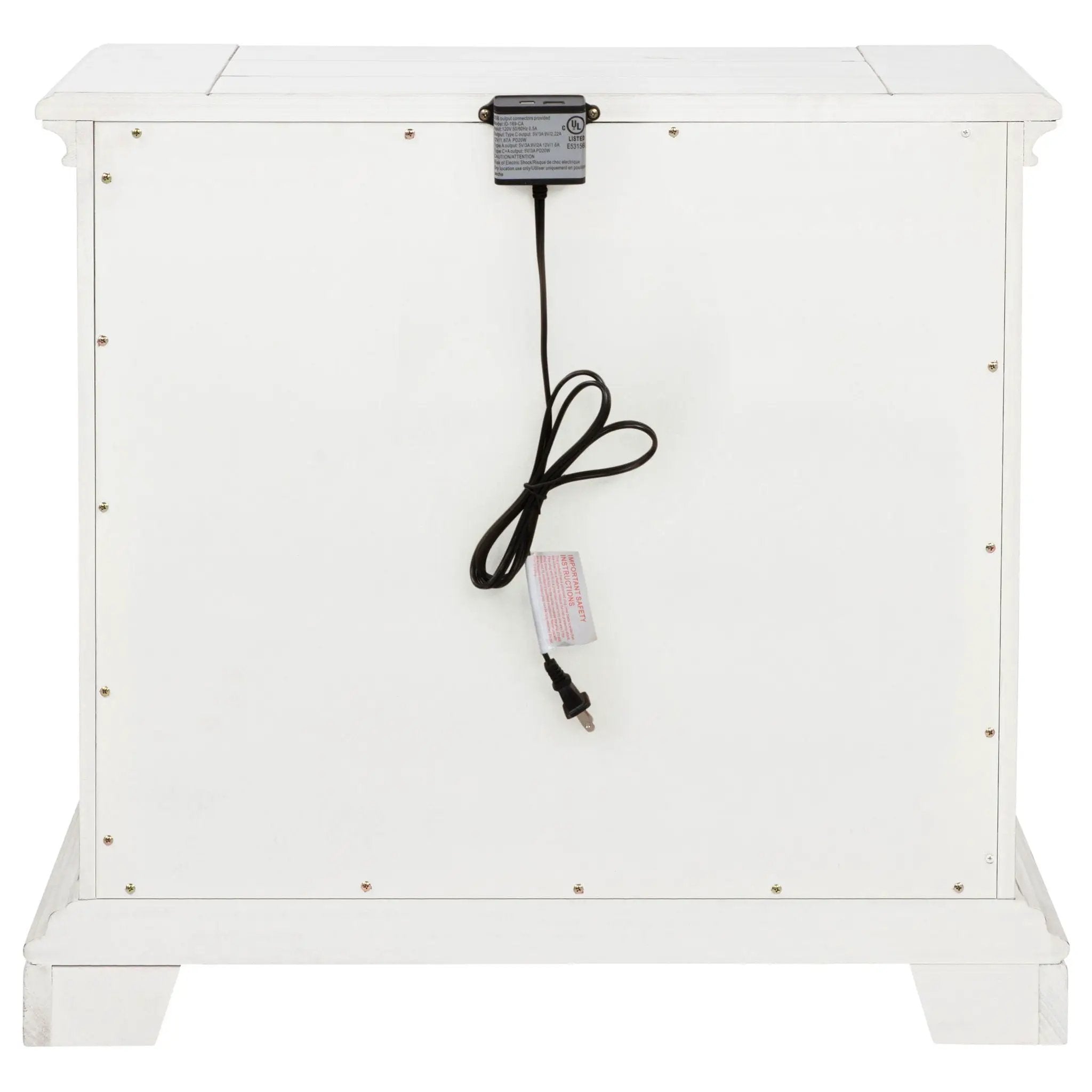 McKinney 2-drawer Nightstand with Dual USB Vintage White by Unique Piece Furniture