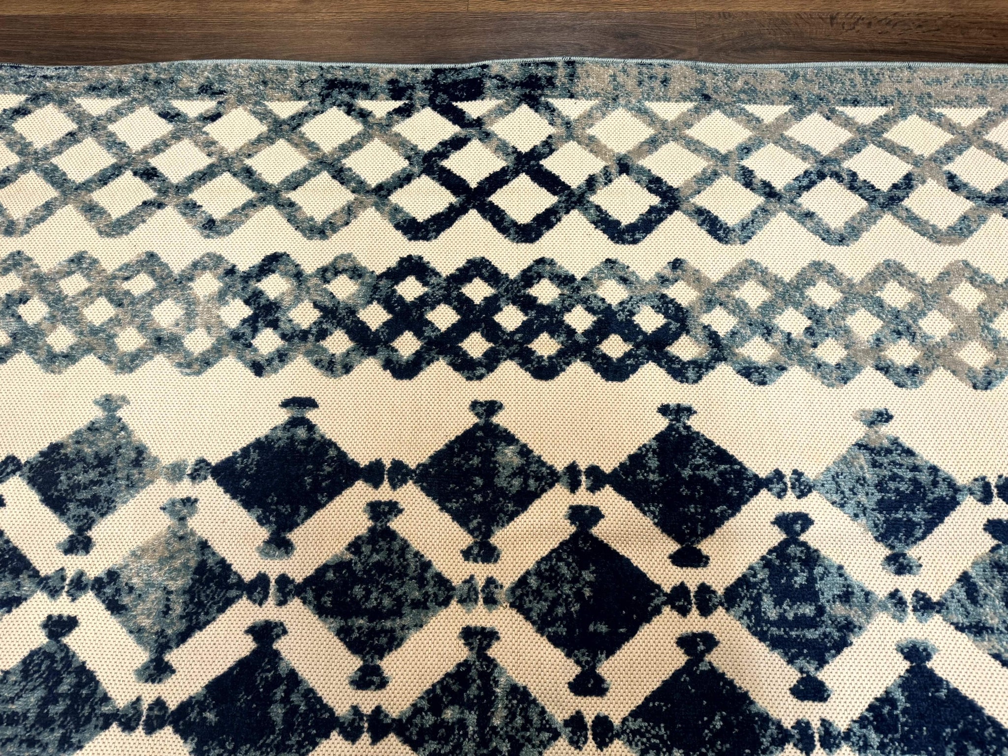 Modern Rug 8x10, Abstract Rug, Oat and Blue, Raised Pattern, Modway Rug Collection by Jewel Rugs