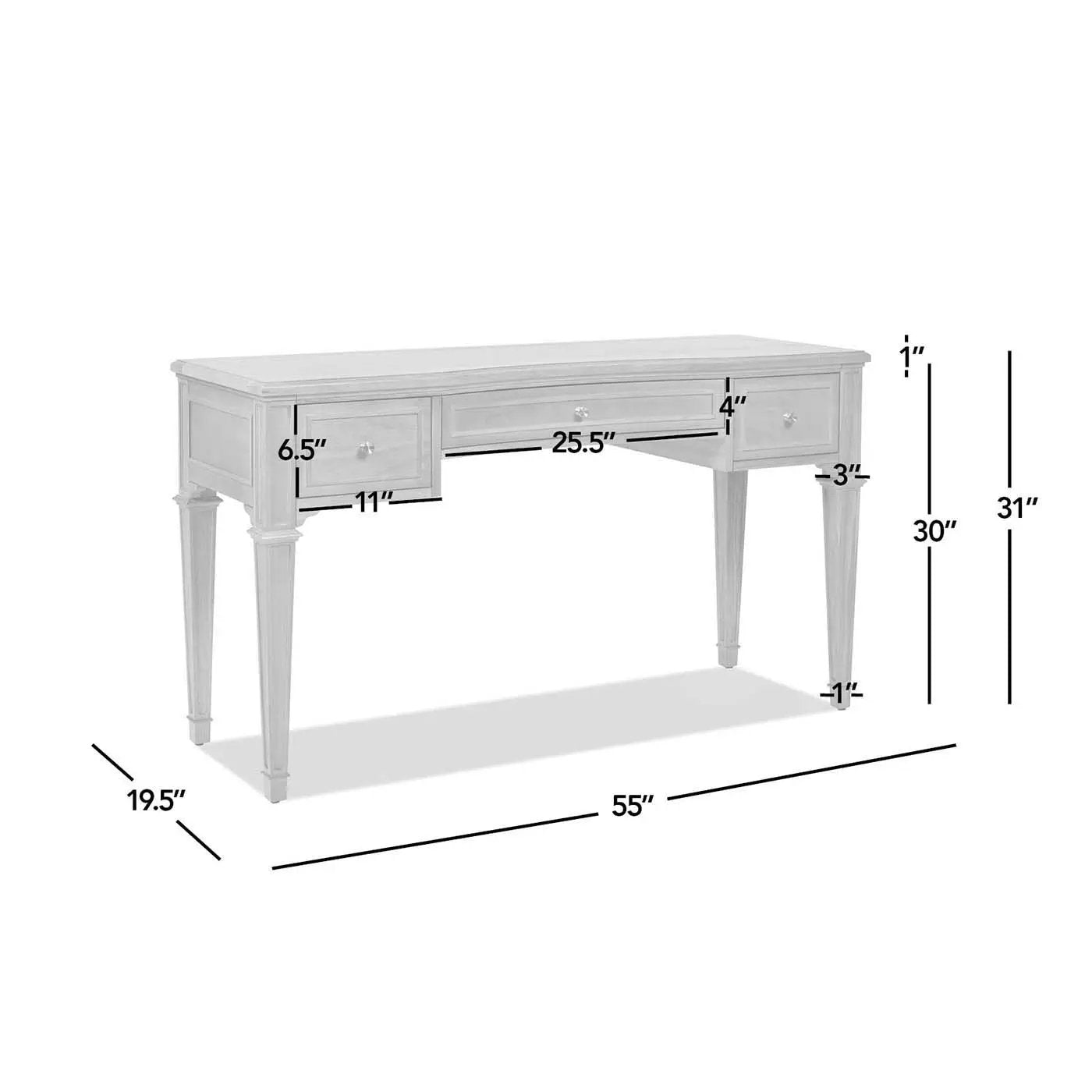 Dauphin - 3 Drawer Executive Desk by HouseOfZazla