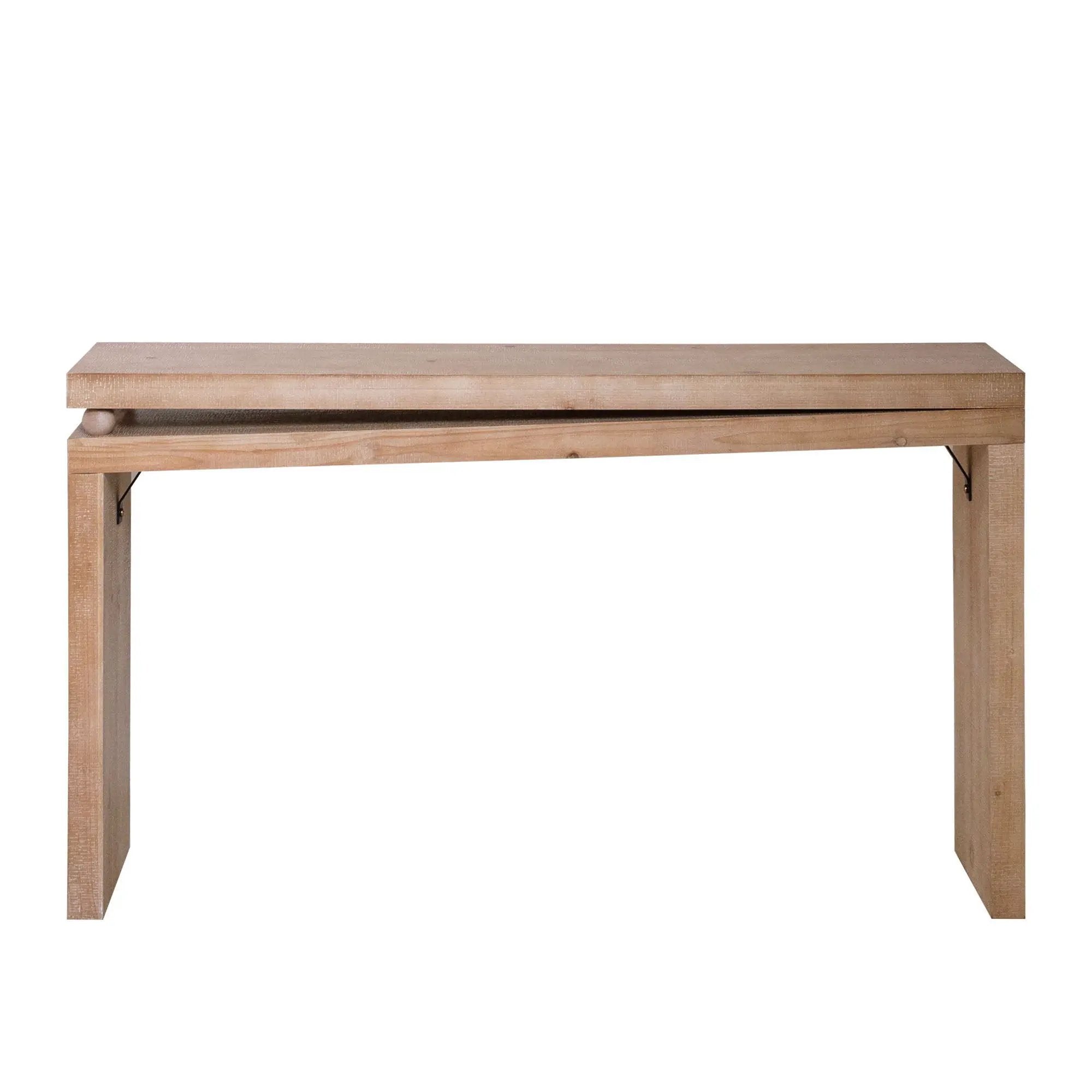 Slim Console Table, Narrow Entryway Table With Bead Detail - Light Natural / Natural by Unique Piece Furniture
