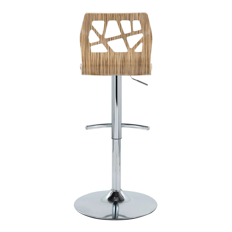 Folia - Mid Century Modern Adjustable Barstool With Swivel With Rounded T Footrest (Set of 2) by Unique Piece Furniture