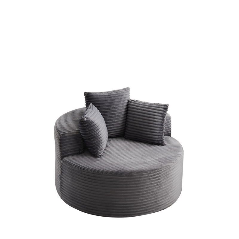 43-inch Round Corduroy Single Sofa by HouseOfZazla