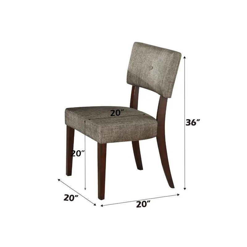 Drake - Side Chair (Set of 2) - Gray Fabric & Espresso by Unique Piece Furniture