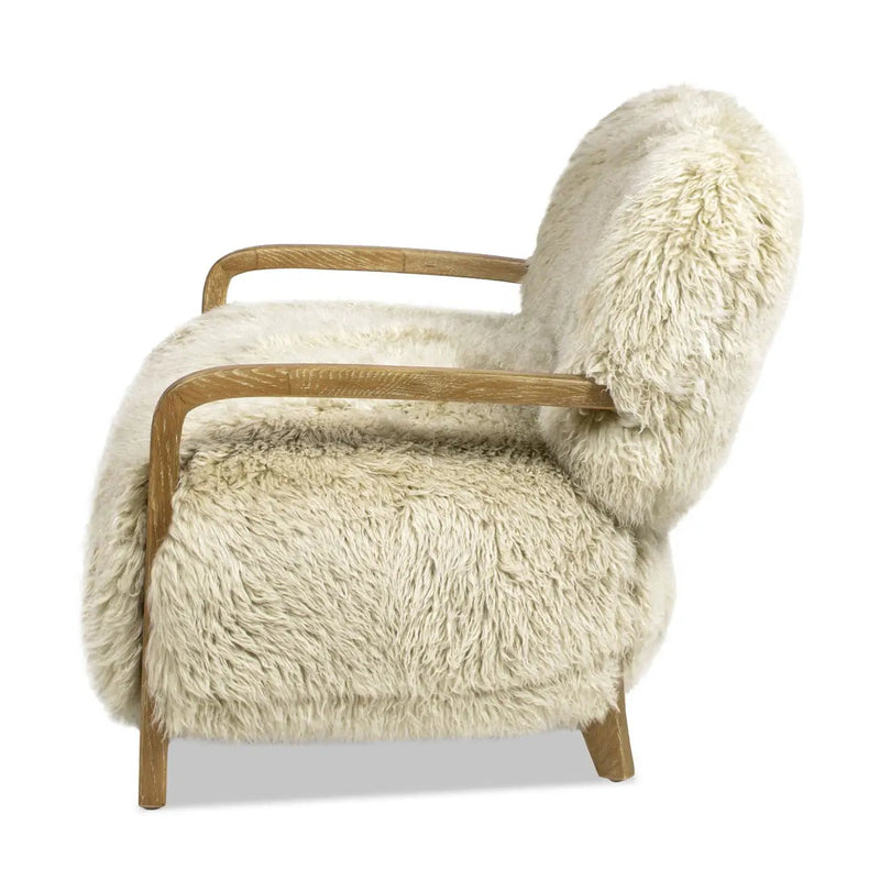Enchante - Sheepskin Accent Loveseat - Taupe / Natural by HouseOfZazla
