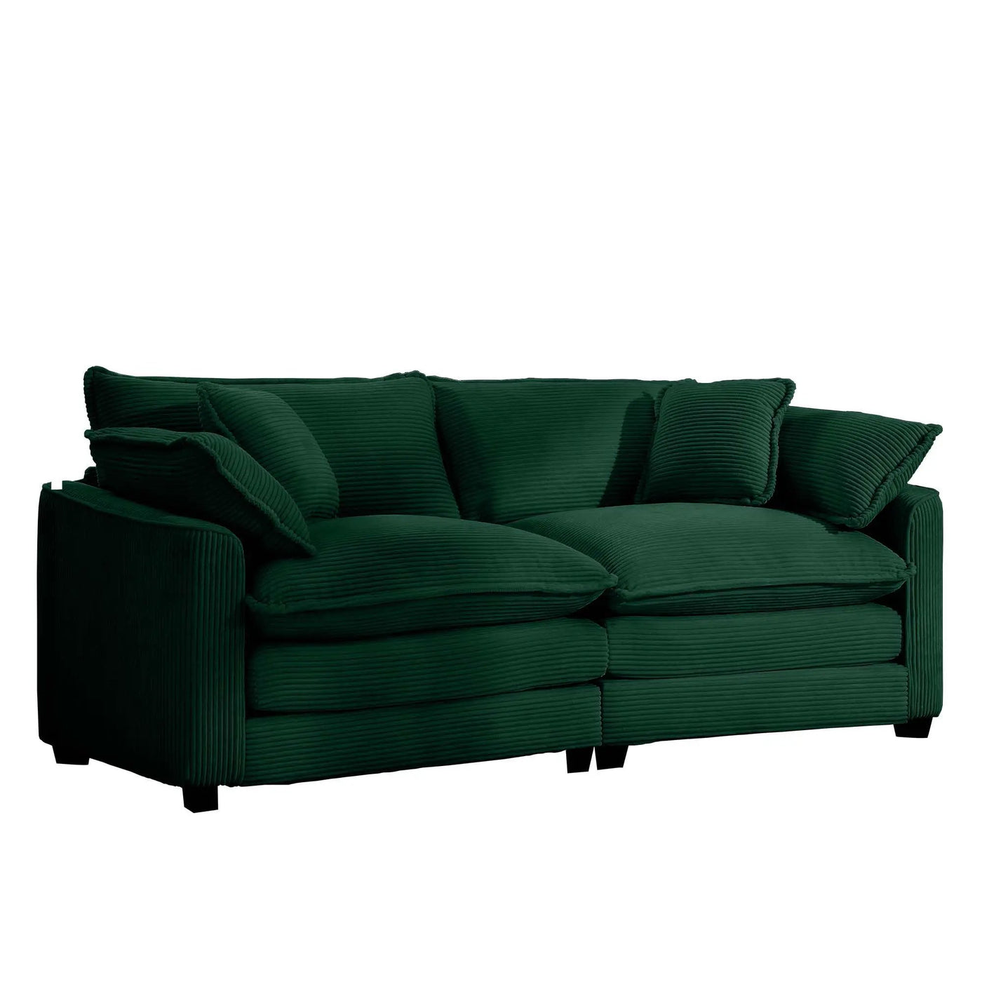 Modern 2 Seater With 4 Pillows, Upholstered Deep Seating Loveseat by Unique Piece Furniture