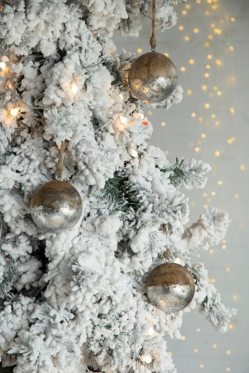 Christmas Ball Ornaments, Wood Decorative Hanging Ball Christmas Tree Ornaments For Holiday Party Decorations by Unique Piece Furniture