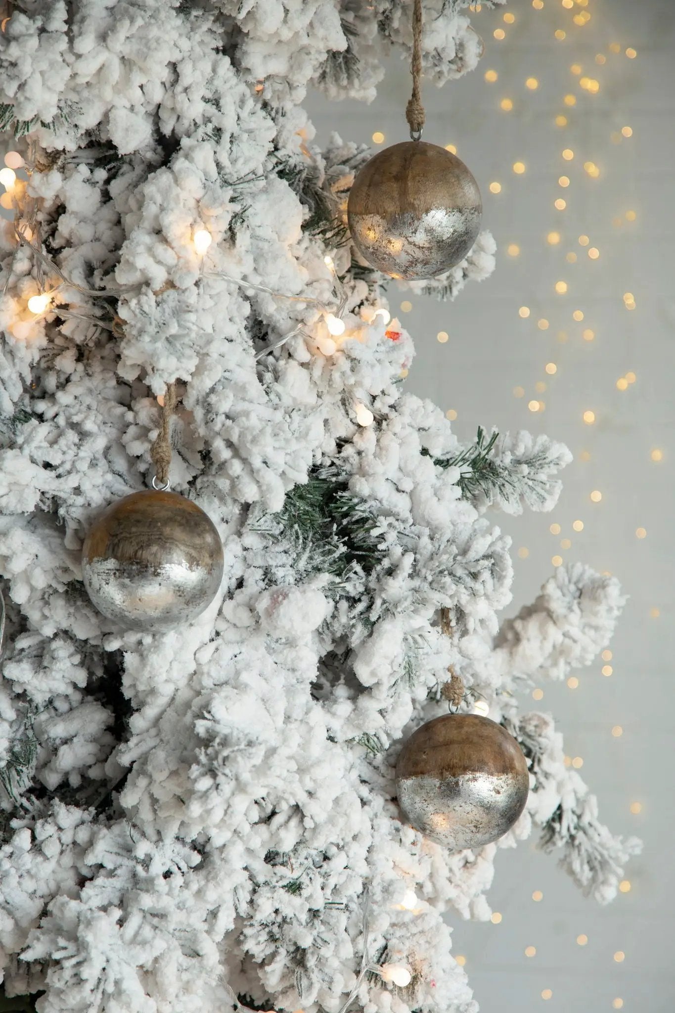 Christmas Ball Ornaments, Wood Decorative Hanging Ball Christmas Tree Ornaments For Holiday Party Decorations by Unique Piece Furniture