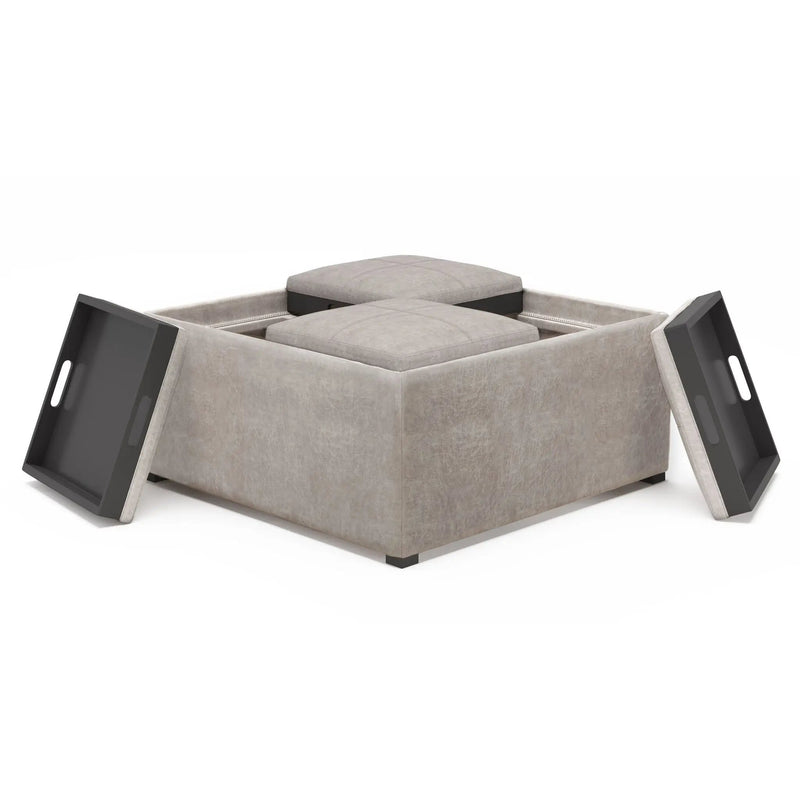 Avalon - Square Coffee Table, Storage Ottoman by HouseOfZazla