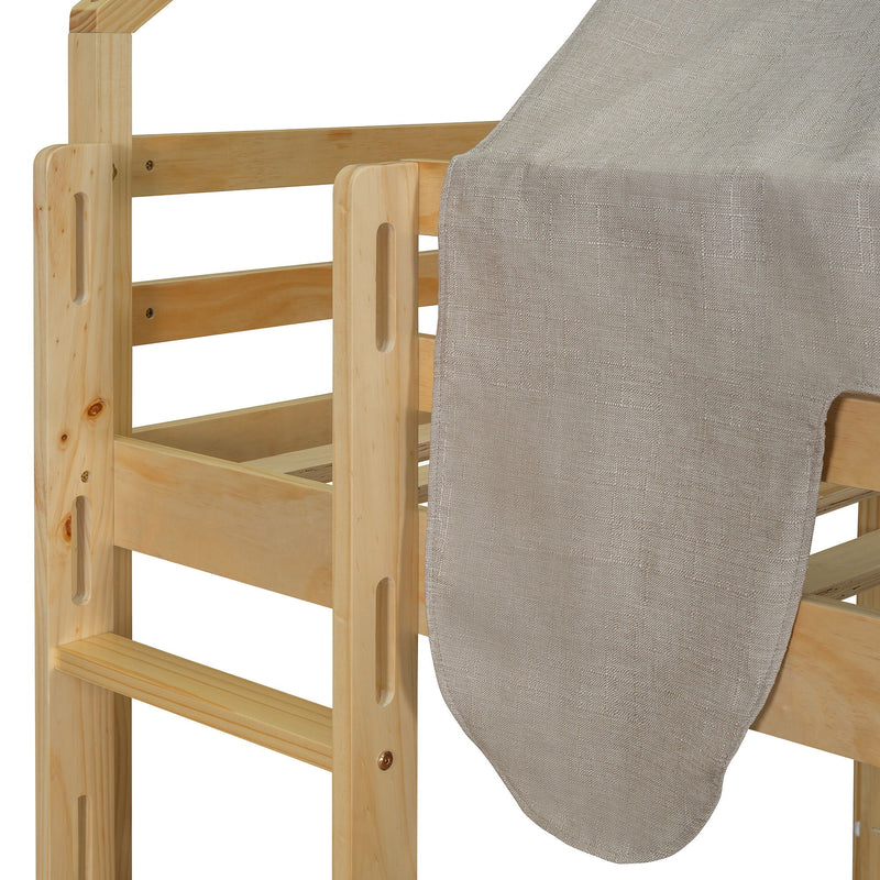 Loft Bed With House Shaped Frame And Tent by HouseOfZazla