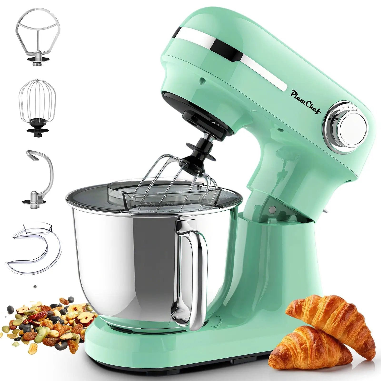 5.5QT/4.5QT Dual Bowls Electric Stand Mixer, 12-Speed Tilt-Head Food Mixer by HouseOfZazla