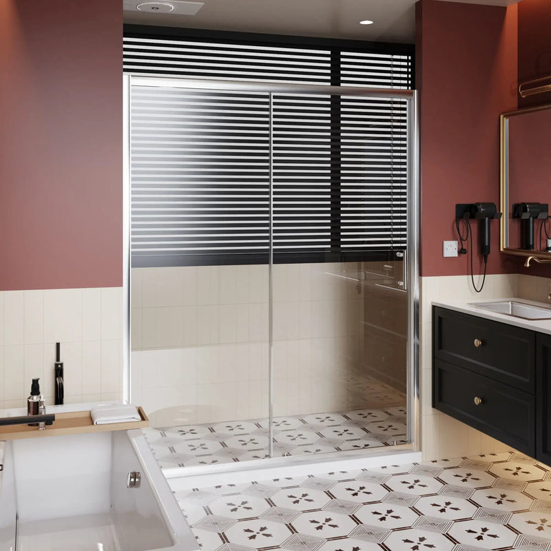 Sliding Shower Door With And Handle - Chrome by HouseOfZazla