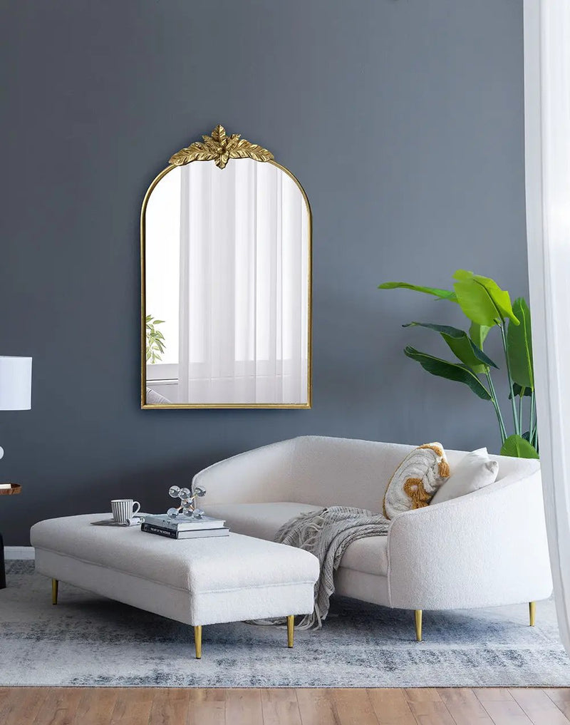 Arched Wall Mirror With Metal Frame, Wall Mirror For Living Room by Unique Piece Furniture