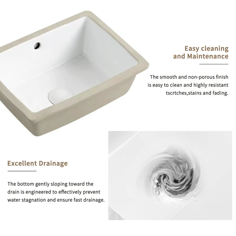 16 Inch Rectangle Undermount Bathroom Sink by HouseOfZazla