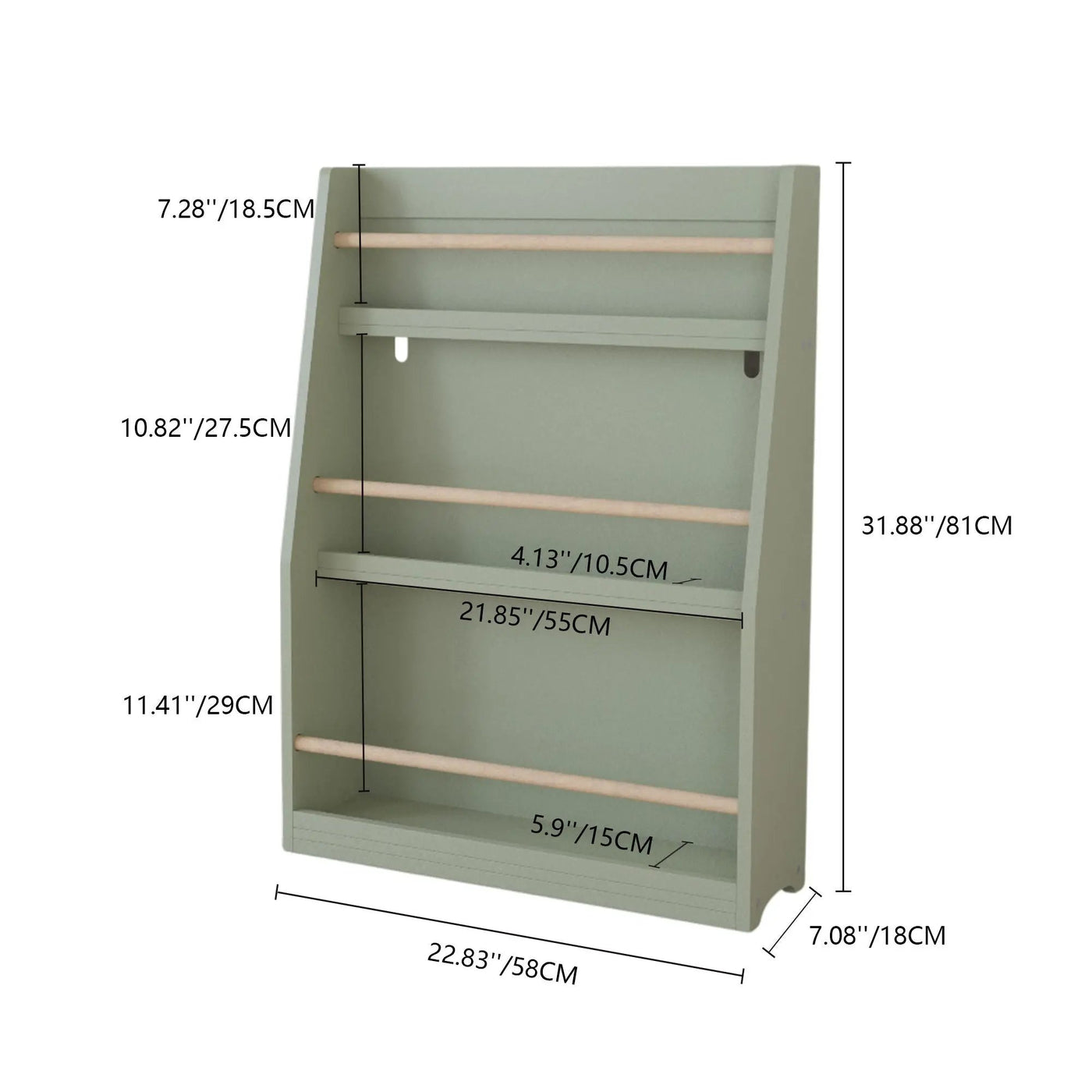 3 Tier Book Shelf, Compact Storage For Bedrooms by HouseOfZazla
