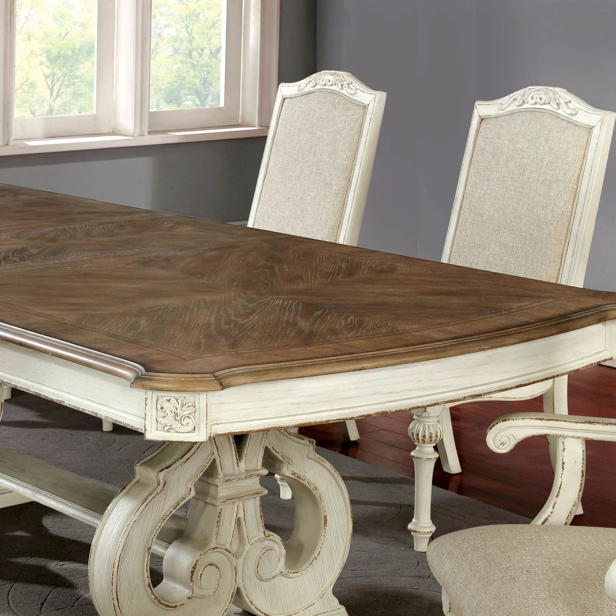 Rustic Dining Set With Table And Upholstered Chairs by Unique Piece Furniture