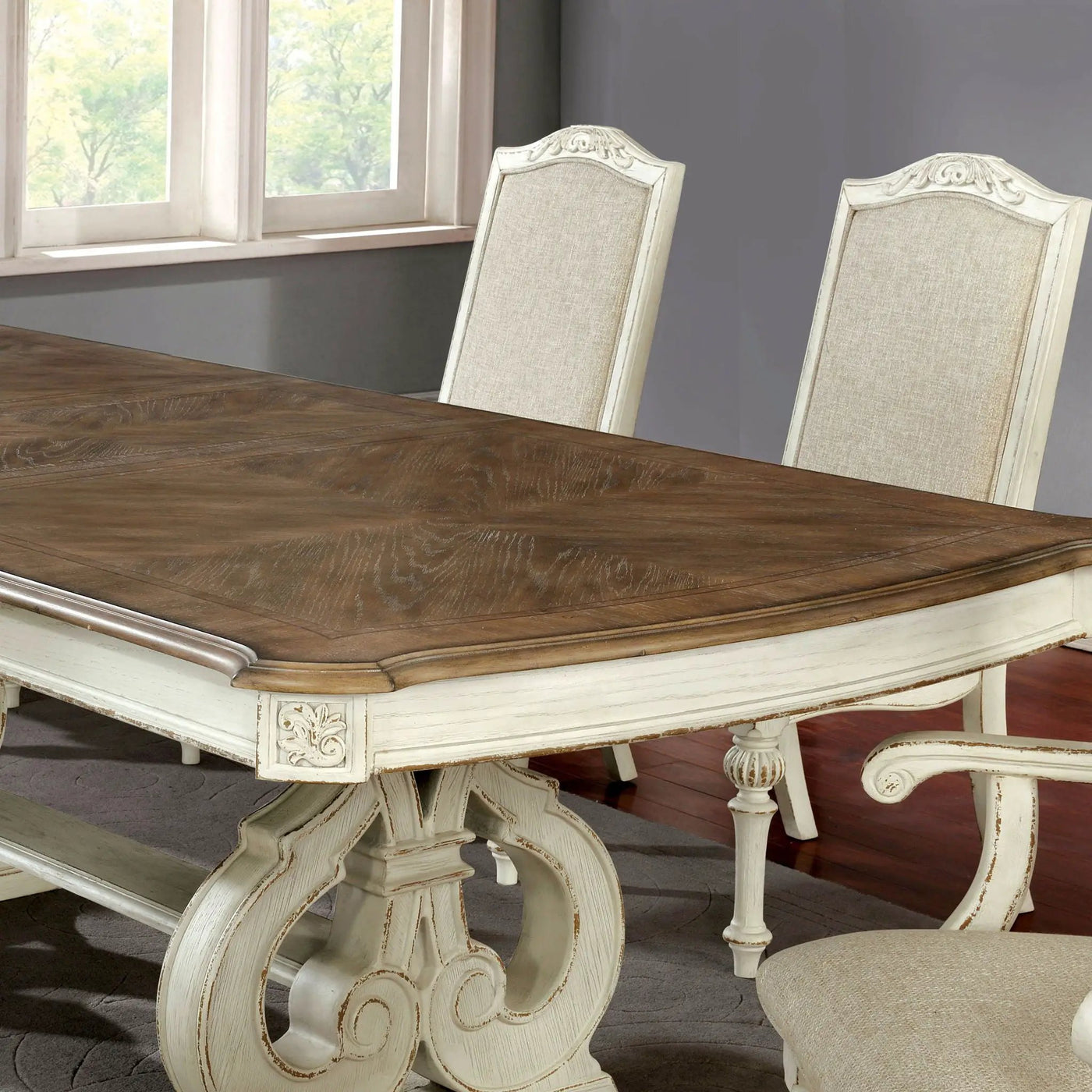 Rustic Dining Set With Table And Upholstered Chairs by HouseOfZazla