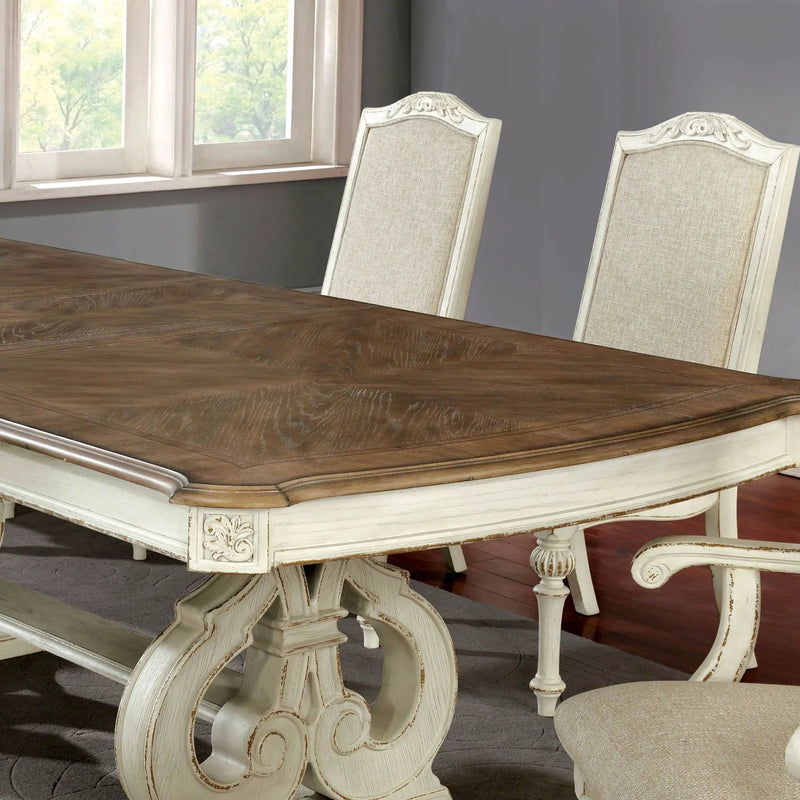 Rustic Dining Set With Table And Upholstered Chairs